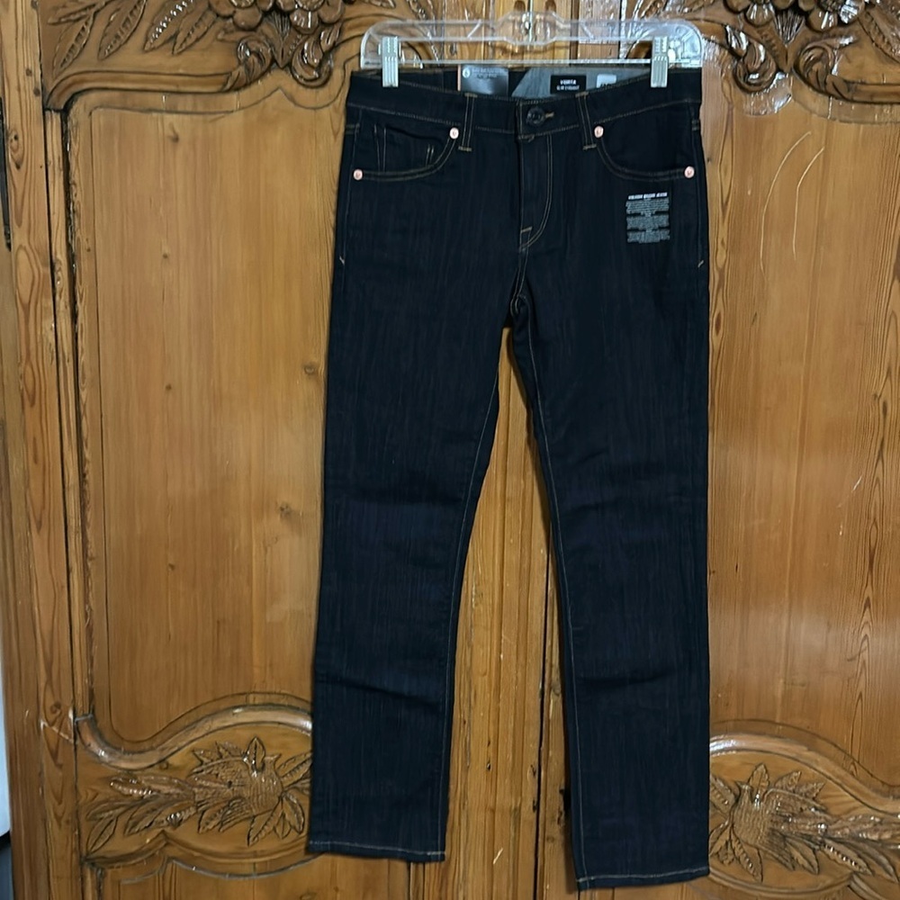 Volcom Men’s Vieta Slim Fit Straight Dark Wash Jeans  Size 28